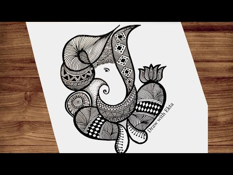 Ganesha Mandala Art / How to draw Ganesha Drawing / Lord Ganesha Mandala art