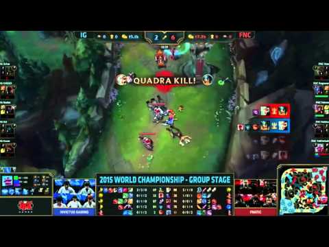 FNC Huni Riven highlight Quadra Kill! Fnatic vs Invictus Gaming W2D3 S5 World Championship! 2015