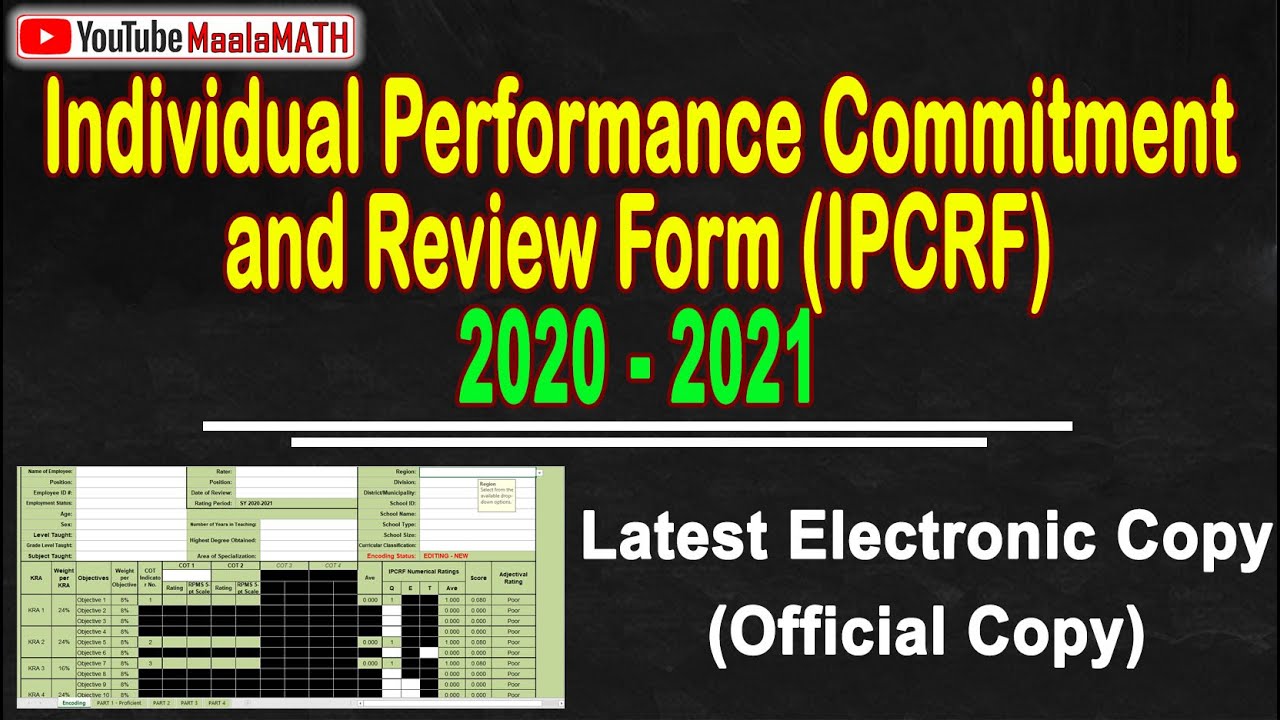 DepEd Issued Electronic Individual Performance Commitment and Review Form 2020-2021