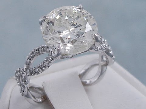 4.30 ctw Round Brilliant Cut Diamond Ring I Color SI2 Clarity - BigDiamondsUSA
