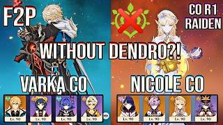 🔥 Varka F2P Team! Raiden & Nicole WITHOUT Dendro?! DESTROY Spiral Abyss 12 | Genshin Impact