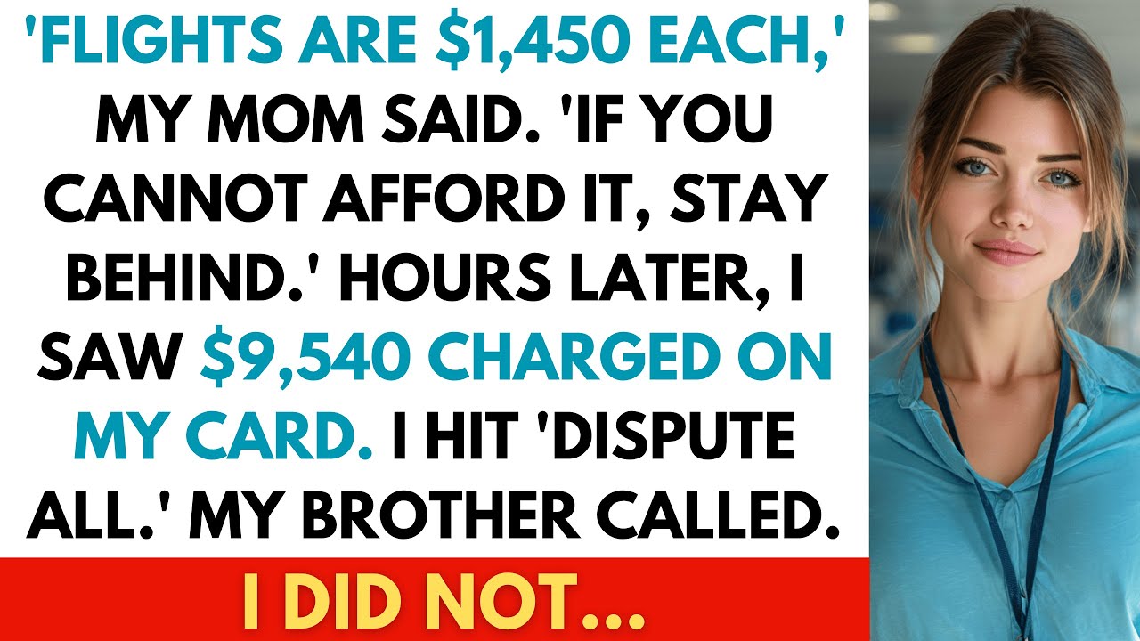 “Flights Are $1,450 Each,” My Mom Said. “If You Cannot Afford It, Stay Behind.” Then Charged $9,540