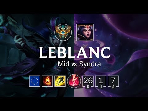 LeBlanc Mid vs Syndra - EUW Master Patch 8.24