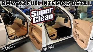 Super Clean saves the day with this 2006 BMW X3 beige interior - before and after transformation