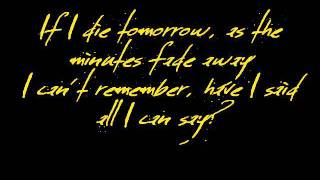 If I Die Tomorrow Lyrics