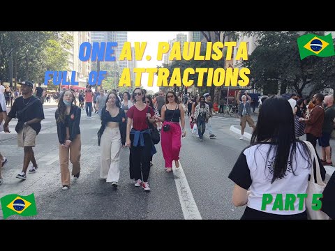 São Paulo - Brasil 🇧🇷🎬 | Caminhando aos domingos pela Avenida Paulista, no inverno de 2022. [4K] 5/6
