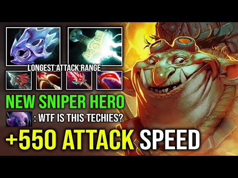 NEW SNIPER HERO +550 Attack Speed Unlimited Lightning Longest Range Techies Offlane Dota 2