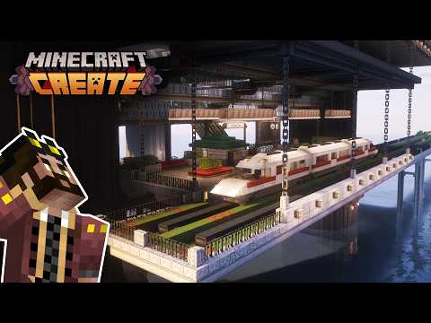 I suspended a MONORAIL STATION in Minecraft Create Mod [#20]