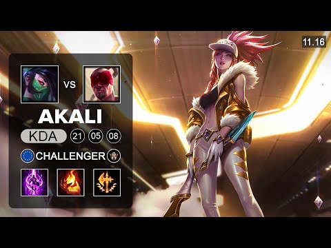 Akali Top vs Lee Sin - EUW Challenger Patch 11.16