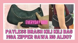 PAYLESS BRASH KILI KILI BAG BLACK SHOULDER BAG WITH CHAIN DESIGN ZIPPER BY ALDO CUTE EVERYDAY BAG