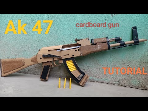 how to make cardboard gun/banduk/paper gun/cardboard ak47 gun powerful shoots/gun#cardboardcrafts