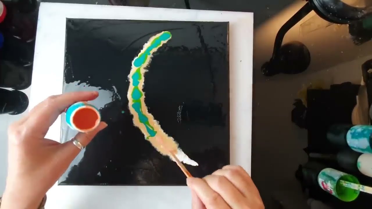 stunning acrylic painting swipe method of a feather by ab creative