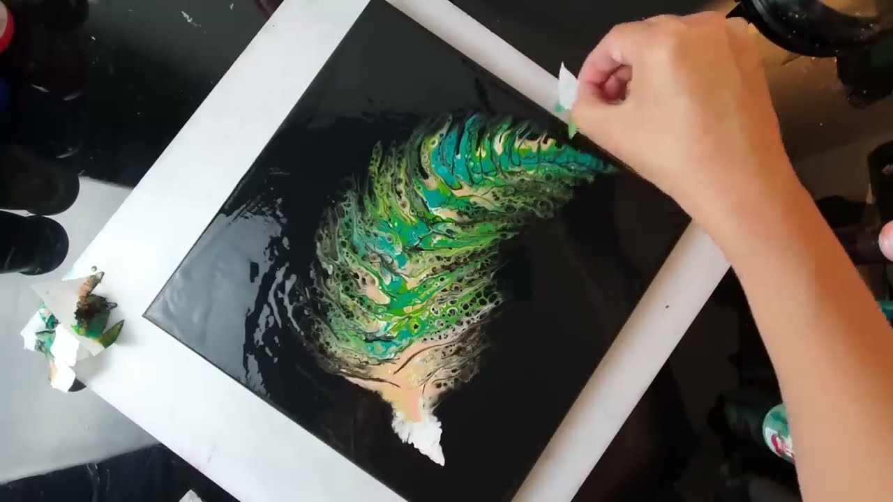 stunning acrylic painting swipe method of a feather by ab creative