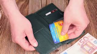 Практичне жіноче портмоне з натуральної шкіри флотар Canpellini 21854 зелений