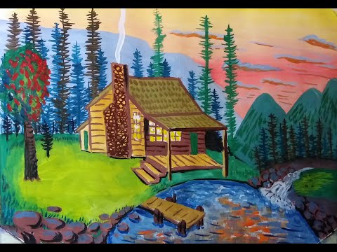 #2 How to draw a hunting Lodge