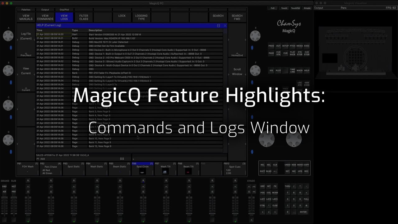 MagicQ Feature Videos: View Commands & Logs
