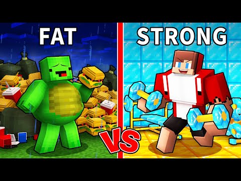 FAT vs STRONG: POOR Mikey and RICH JJ in Minecraft (Maizen)