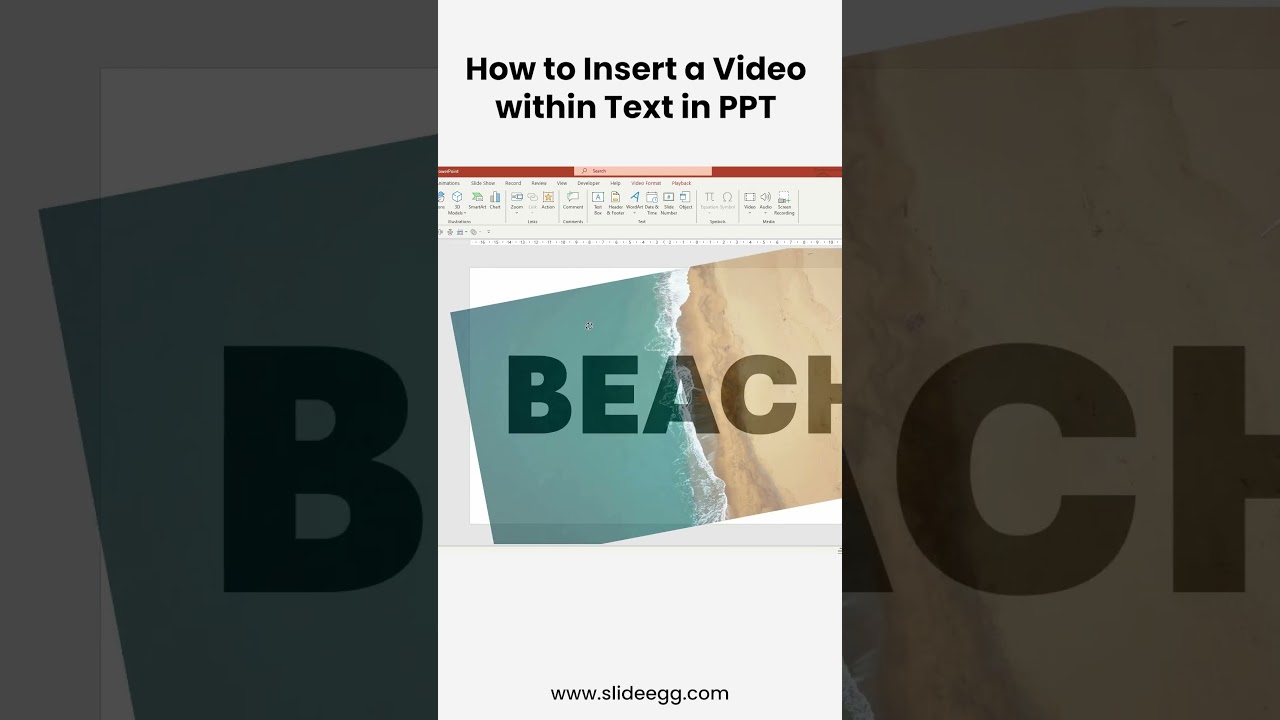 How to Insert a Video within Text in PPT 