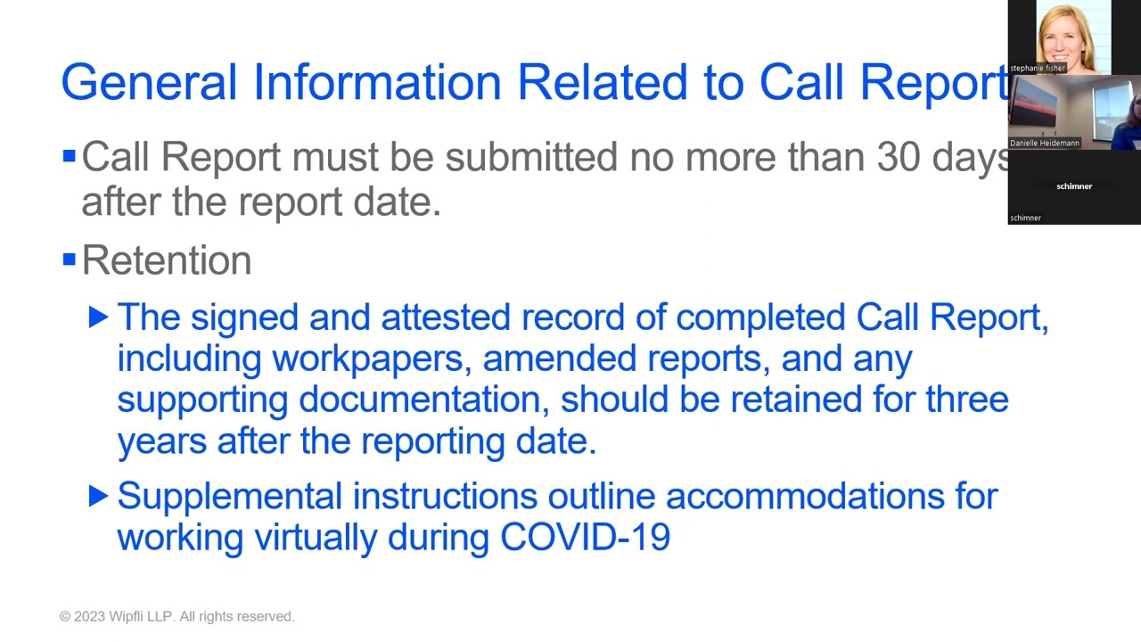Call Reports 2023