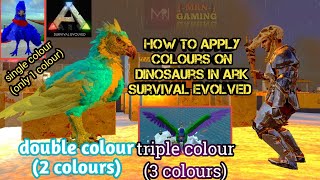 how to dye colour on your dinosaurs in ark survival evolved mobile | how to apply colours @arkmrn