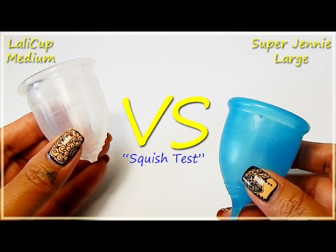 LaliCup Med vs Super Jennie Large "Squish Test" - Menstrual Cups