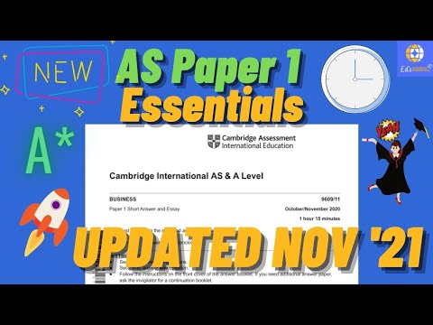 AS Business Paper 1 Essentials  Updated Nov 2021 [Cambridge International Exams]