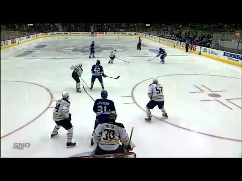 Dion Phaneuf 100th NHL Goal vs Buffalo Sabres 2/21/13