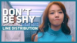 Girl's Day - Don't be Shy Line Distribution [Color-Coded]
