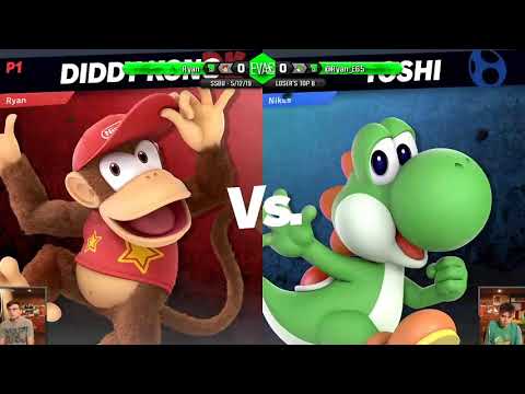 EVAC 5/12/19 - SSBU - Ryan (Diddy Kong) vs VLT | Nikes (Yoshi) - Losers Top 8