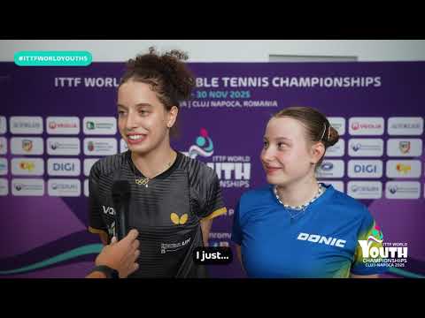Hana Goda and Veronika Matiunina interview at ITTF World Youth Championships