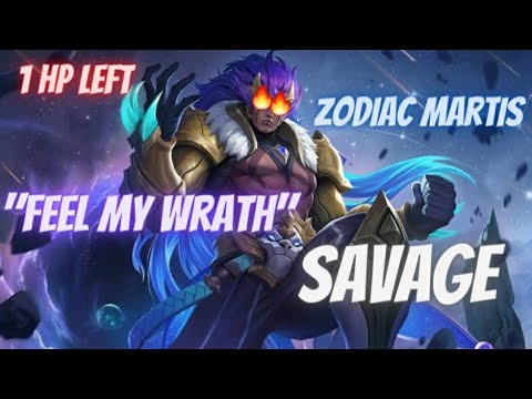 Zodiac Martis Savage with 1 HP left 😎 (Mobile Legends Bang Bang)
