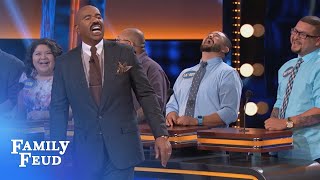 They're AIRBAGS for your TEETH!!! | Celebrity Family Feud | OUTTAKE