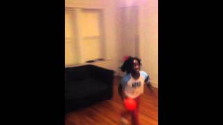 Kid slam dunk on mom