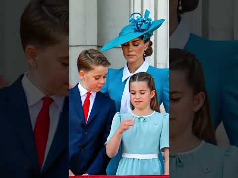 Prince George teases Princess Charlotte again at Trooping the Colour #princewilliam #katemiddeleton