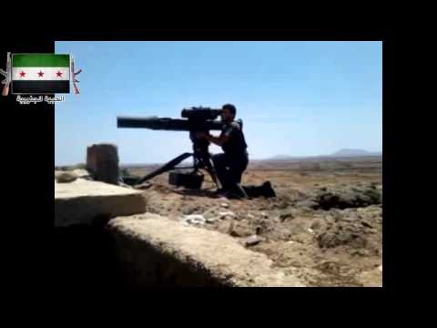 استهداف عربة لقوات النظام بصاروخ تاو من قبل الجيش الحر في مجدوليا في محافظة القنيطرة