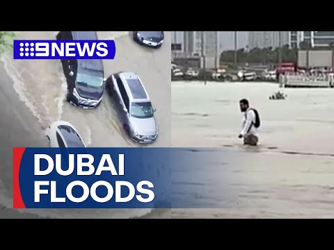 Dubai hit with nearly two years worth of rain in a single day | 9 News Australia