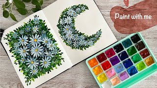 Painting flowers with my HIMI Gouache🎨🌸