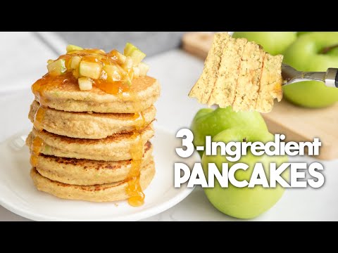 Apple Pancake Recipe with Oats 🥞🍏 | Only 3 INGREDIENTES! No Sugar, No Oil and No Flour