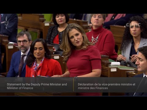 Finance Minister Chrystia Freeland delivers the 2023 fall economic statement – November 21, 2023