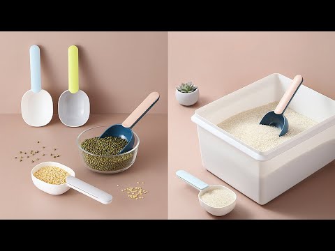White plastic rice spoons, for home