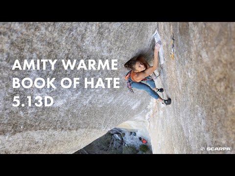 Amity Warme climbs Book of Hate 5.13d