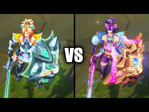 Battle Lion Leona vs Prestige Battle Lion Leona Skins Comparison (League of Legends)