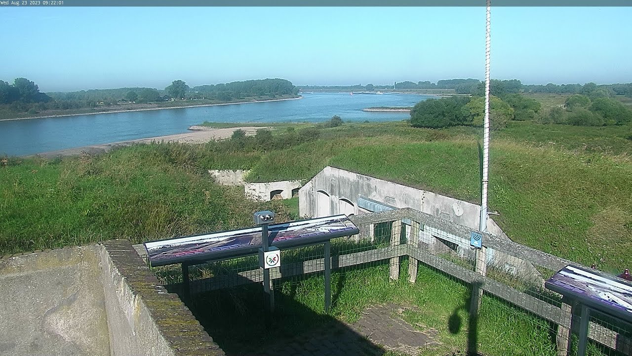 Live webcam view of Río Waal desde el Fuerte Pannerden