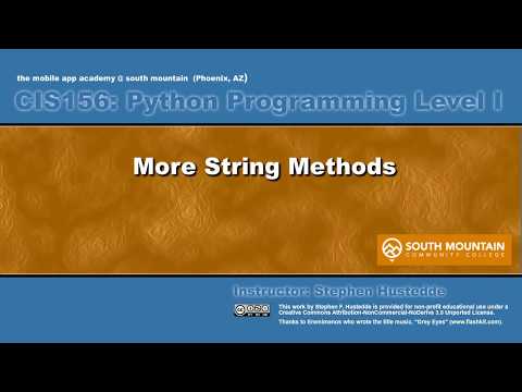 Python 03f More String Methods
