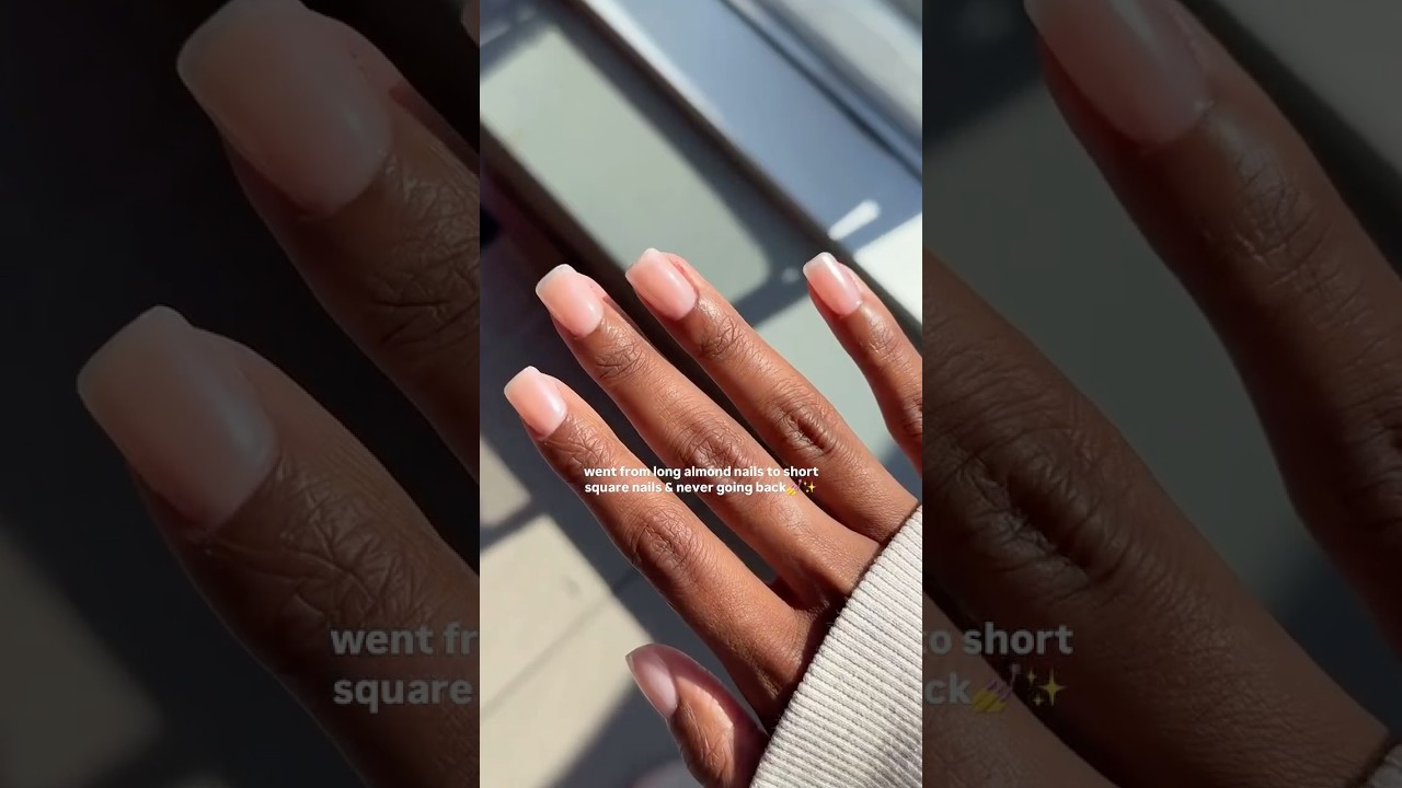 best decision ever  @dndgel #shortsquarenails #squarenails #almondnails #shortnails [ short