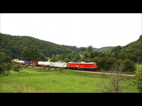 Züge in Mühlen bei Horb (Rastatt Umleiter)