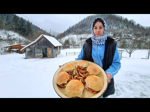 A woman in the mountains makes the BEST BURGERS. Life in the mountains
