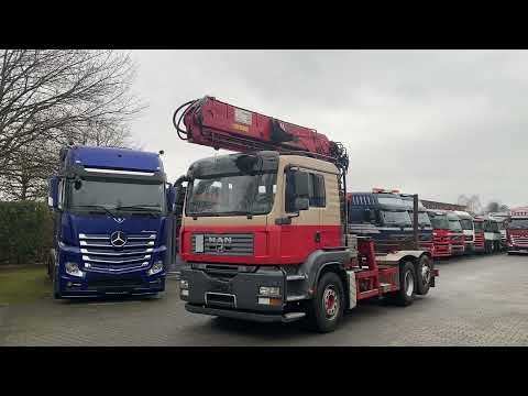MAN TGA 26.480 6X2 Langholz Zugfahrzeug mit VKran V25.80