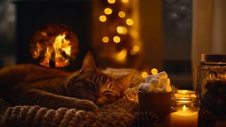 The Sweetest Tiny Kittens Sleeping By A Roaring Fireplace🔥🐱 ULTRA COZY AMBIENCE | Deep Healing ASMR