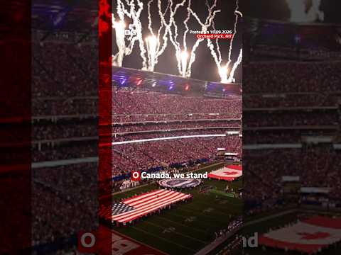 US NFL fans sing Canada anthem in border city stadium. #BBCNews